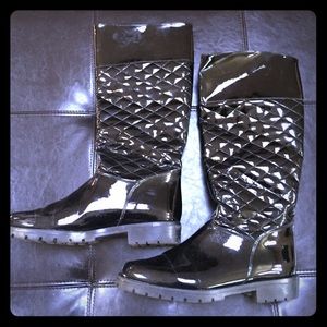 Black Andre Assous Rain Boots made in Italy