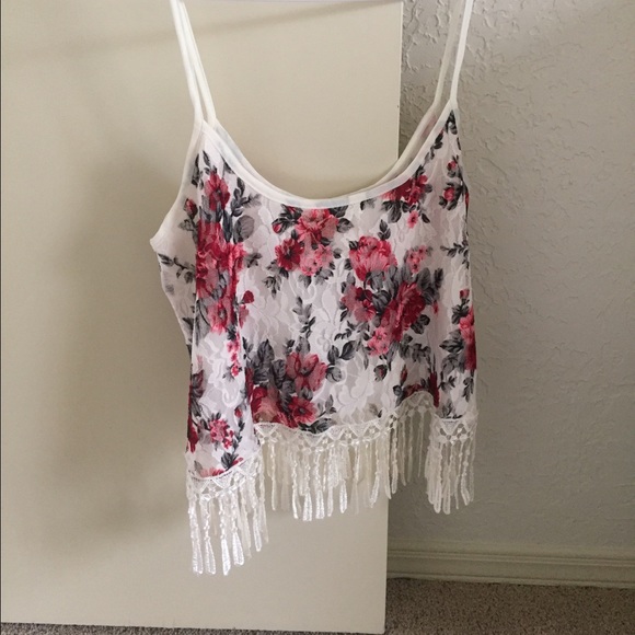 LA Hearts Fringe Crop Top