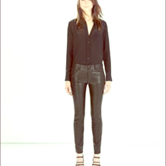 Zara Vegan Leather Slim Fit pants