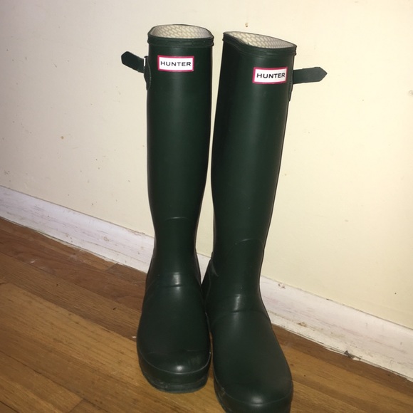 Forest green Hunter rain boots