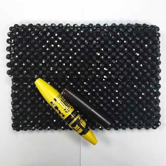 Beautiful Black Beaded Sequence Clutch!