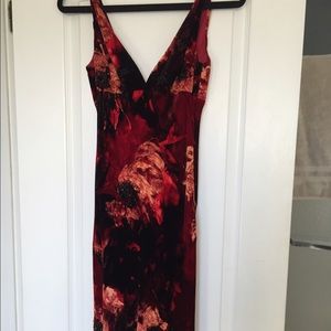 Long crushed velvet evening gown