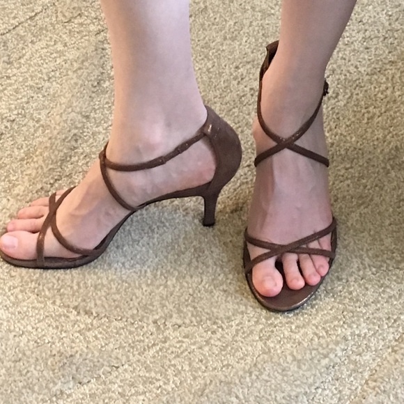 Bronze banana republic strappy sandals worn once