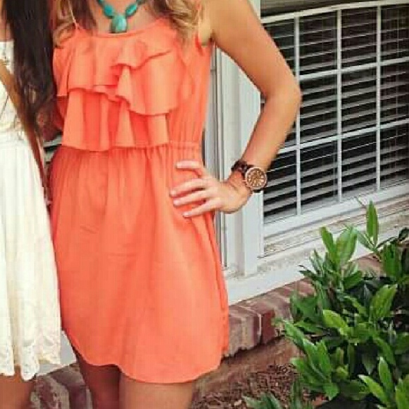 SOLD Orange boutique dress. So cute!! - Picture 2 of 2
