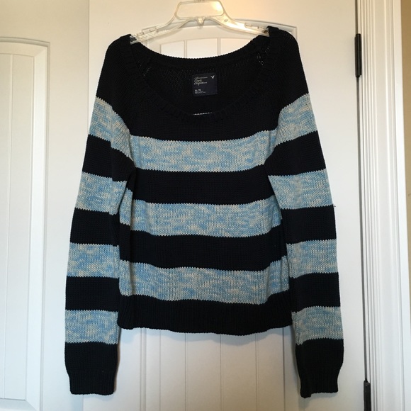 AE Oversized Navy & Baby Blue Stripped Sweater!