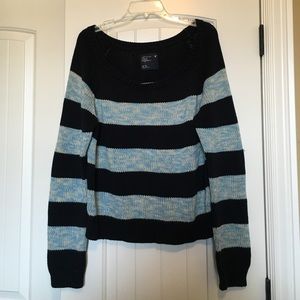 AE Oversized Navy & Baby Blue Stripped Sweater!