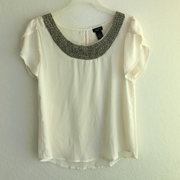 White beaded blouse Rue 21