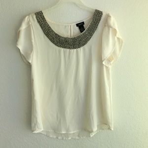 White beaded blouse Rue 21