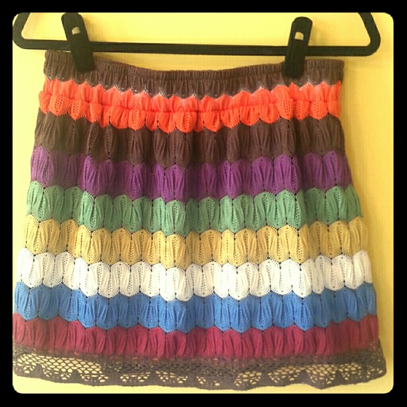 Multi color mini skirt