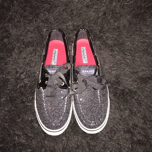 Black sequin Sperry Top-Sider 😍