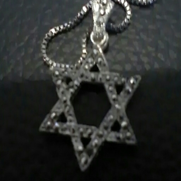 STAR DAVID PENDANT NECKLACE 925 STAMPED - Picture 4 of 4