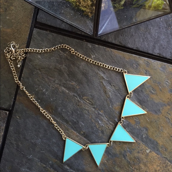 Gold and Turquoise Triangle Necklace