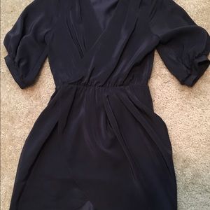 {Amanda Uprichard} Navy Silk Dress