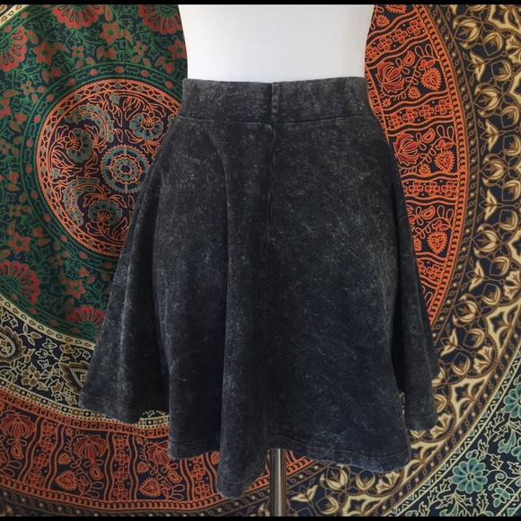 TOPSHOP grey acid wash skater skirt