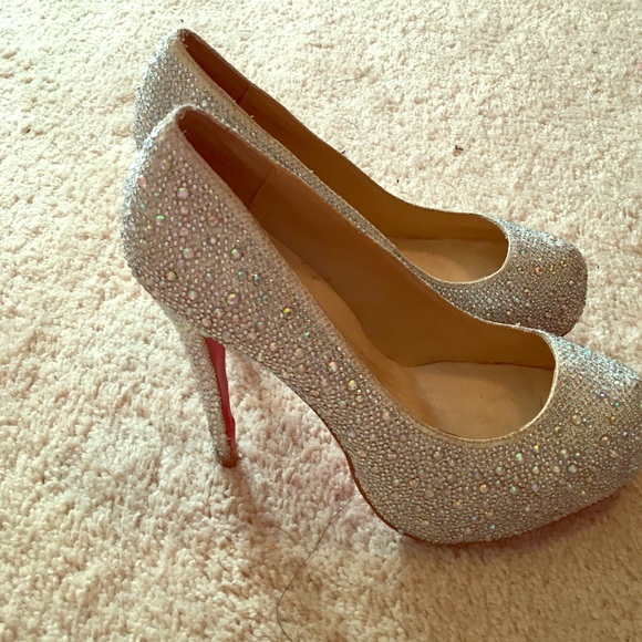 All rhinestones inspired CL red bottom heels.