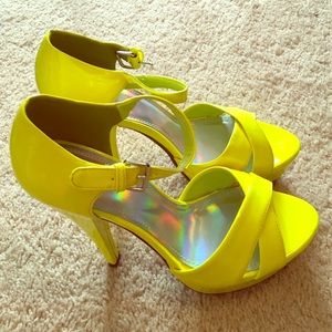 Neon yellow heels. Never worn