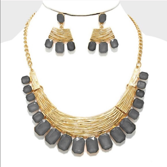 Gemstone Drop Collar Necklace