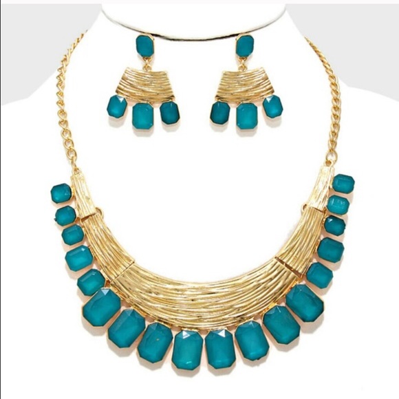 Gemstone Drop Collar Necklace