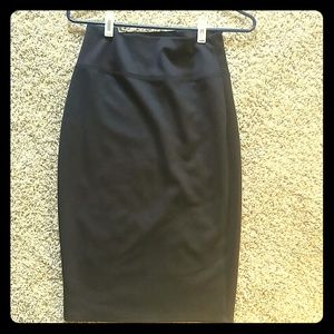 Black high waisted pencil skirt