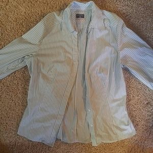 Riders blue and white button up