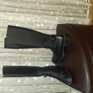 Aqua Talia black leather boots