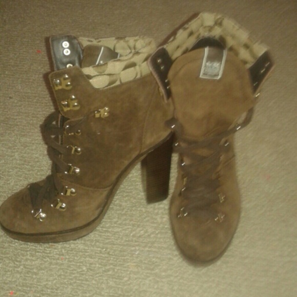 SOLD ON MERC Brown coach boots