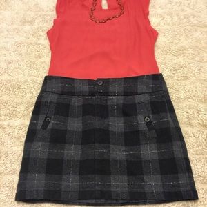 GAP ✨ Black & Gray Plaid Mini Skirt