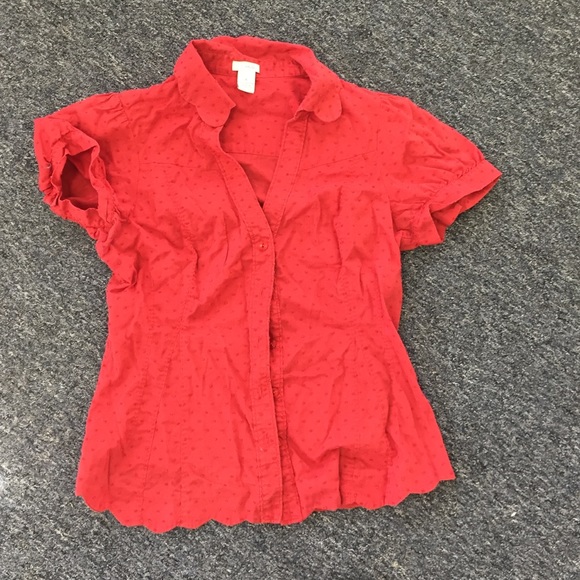 Anthropologie blouse red