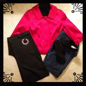 Scarlet Satin Swing Jacket
