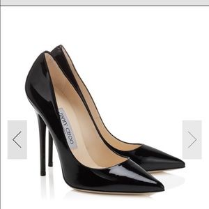 Anouk jimmy chop black patent pump worn