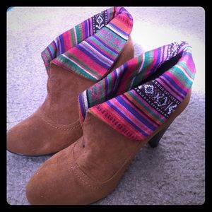 LAST DAY! Pair of brown high heeled booties