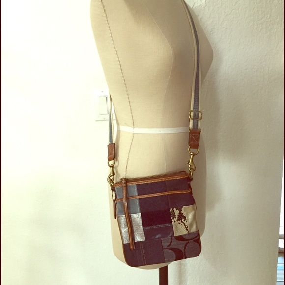 100% authentic coach crossbody patchwork bag
