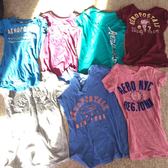 8 Aeropostale short sleeve shirts willing to trade - Picture 1 of 4
