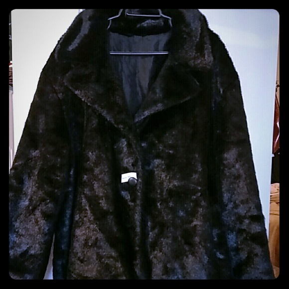 Faux Fur Black Coat
