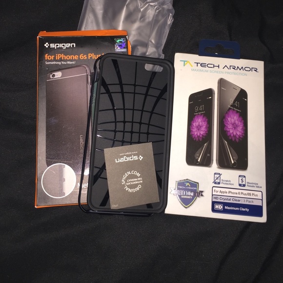 Spigen iPhone 6s/6 plus case + 3 pack screen prote