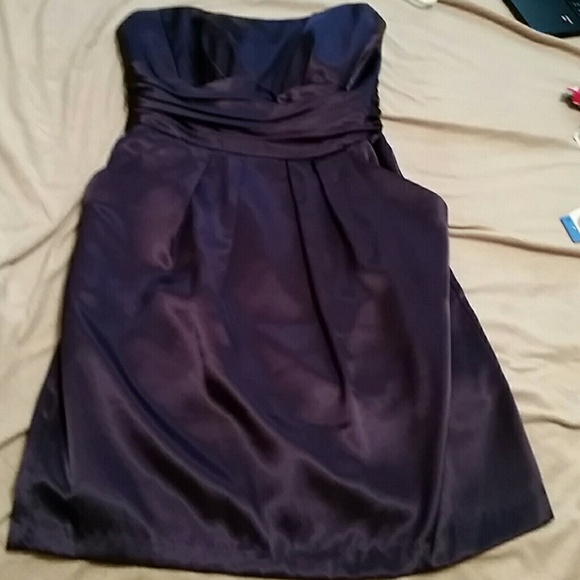 Purple David's Bridal dress