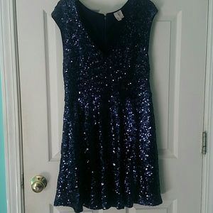Navy sequined dress
