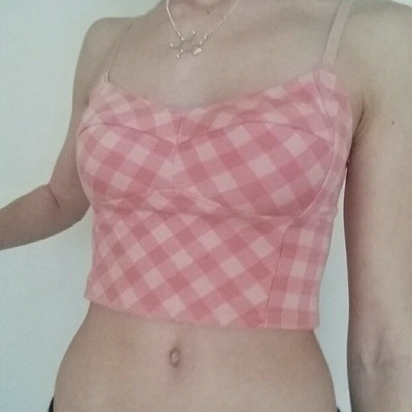 Intimately Free People Pink Gingham Crop Top