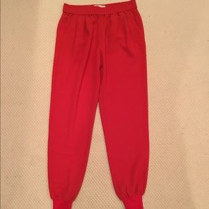 red silk Joie pants