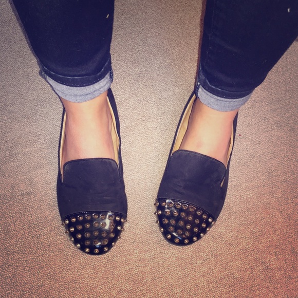 Studded black loafer