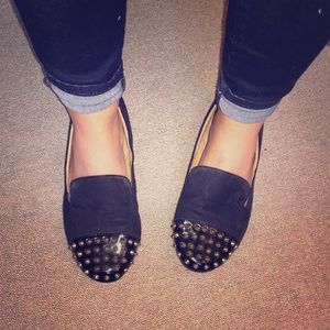 Studded black loafer