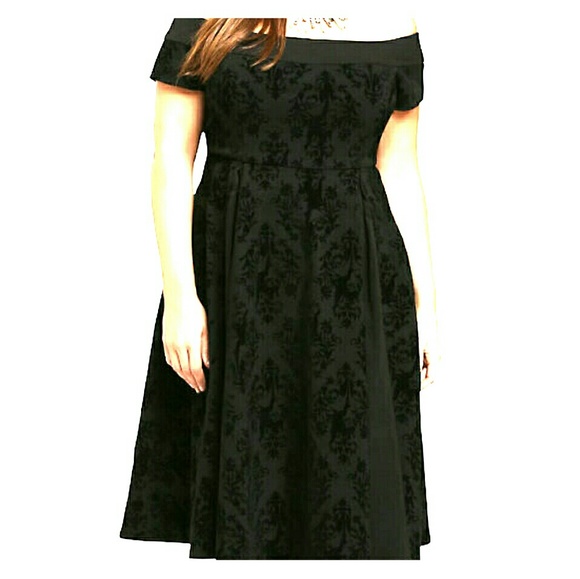 Maleficent print Black off shoulder disney dress