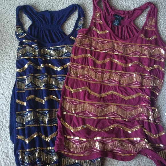2 Sequin razorback tops✨✨