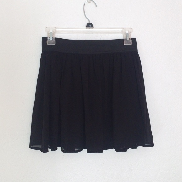 Black chiffon skater skirt