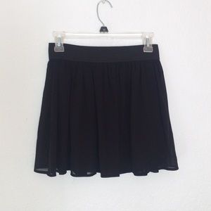 Black chiffon skater skirt