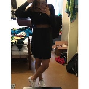 Sheer Block Black Dress Medium