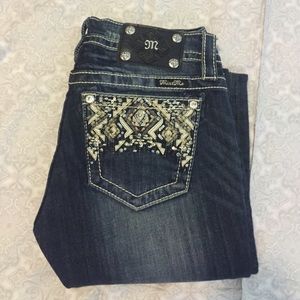 Miss Me rhinestone embellished aztec print