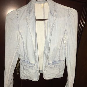 Light blue denim blazer