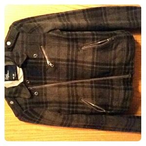 American Eagle Black Plaid Jacket