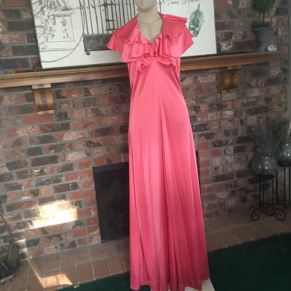 VINTAGE Halter Maxi Disco Dress